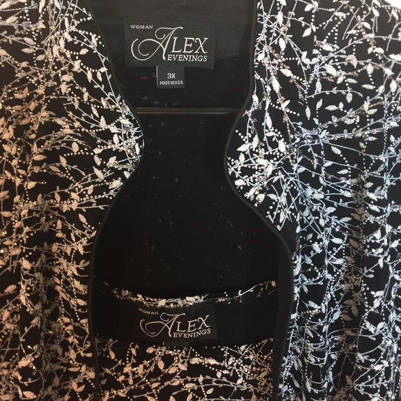 2 Piece Alex Evenings Glitter Knit Top & Cover Set - Picture 3 of 8